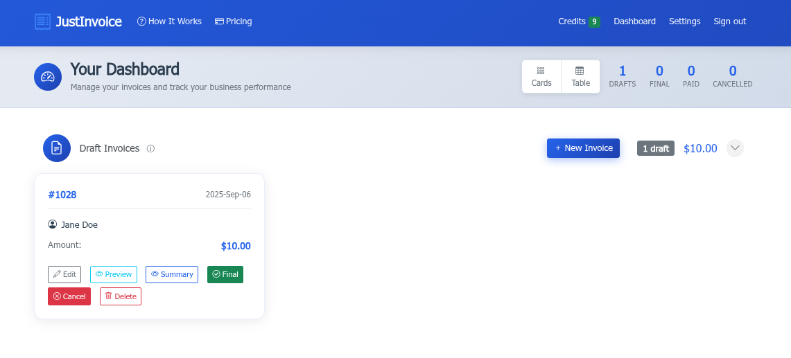 Dashboard Views Screenshot